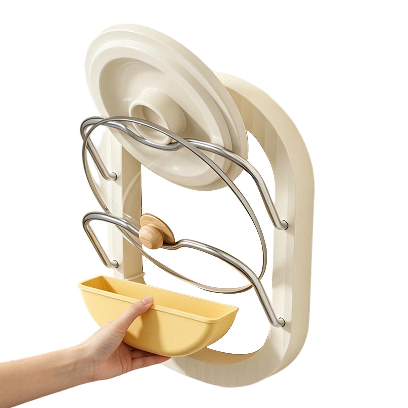 Kitchen Cabinet Baking Organizer - حامل أغطية الأواني ذو طبقتين، يثبت