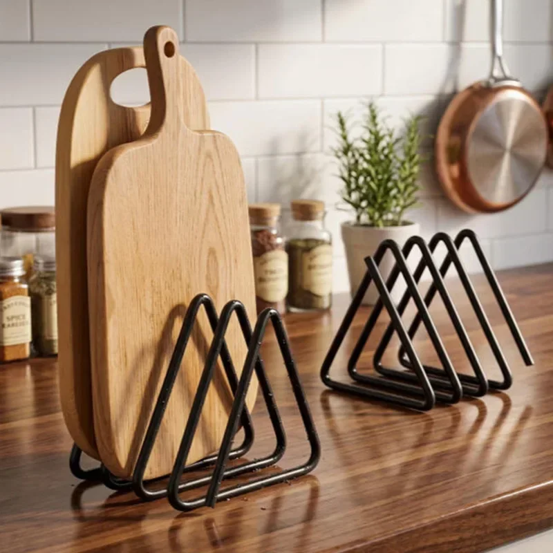 Kitchen Cabinet Baking Organizer - رف تخزين ألواح التقطيع المثلثي لتوفير