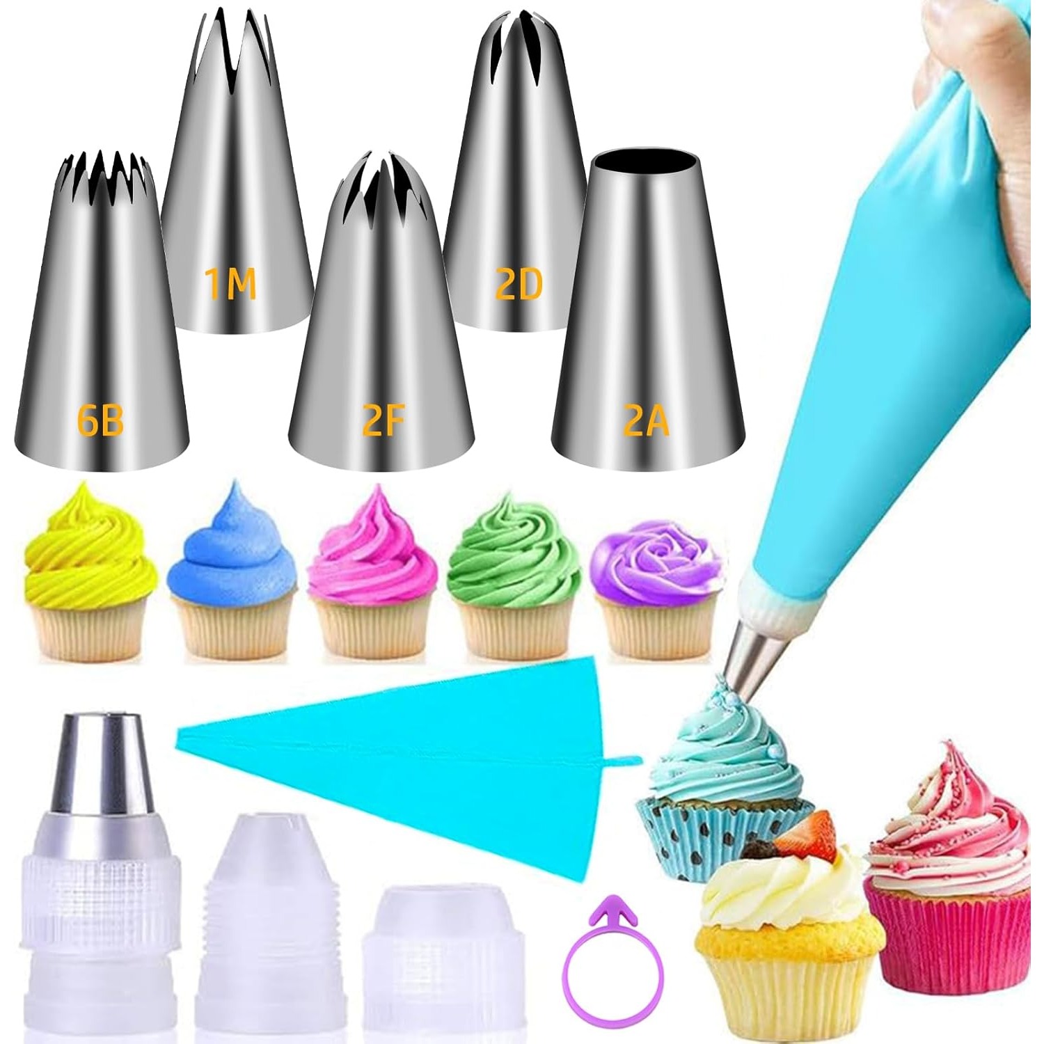 Kitchen And Baking Equipment - مجموعة أطراف أنابيب كبيرة، أطراف تزيين