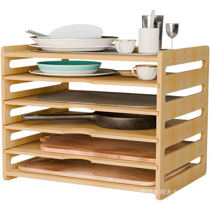 Kitchen Cabinet Baking Organizer - رف تخزين للمطبخ من الخشب الصلب
