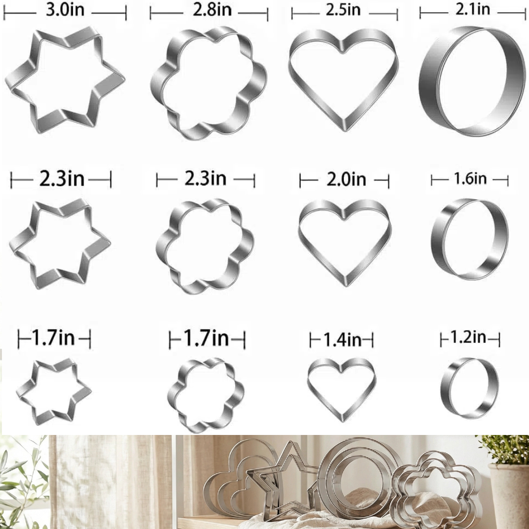 12 قطعة/20 قطعة الفولاذ المقاو - مراجعة Cookie Cutter Set وسعره