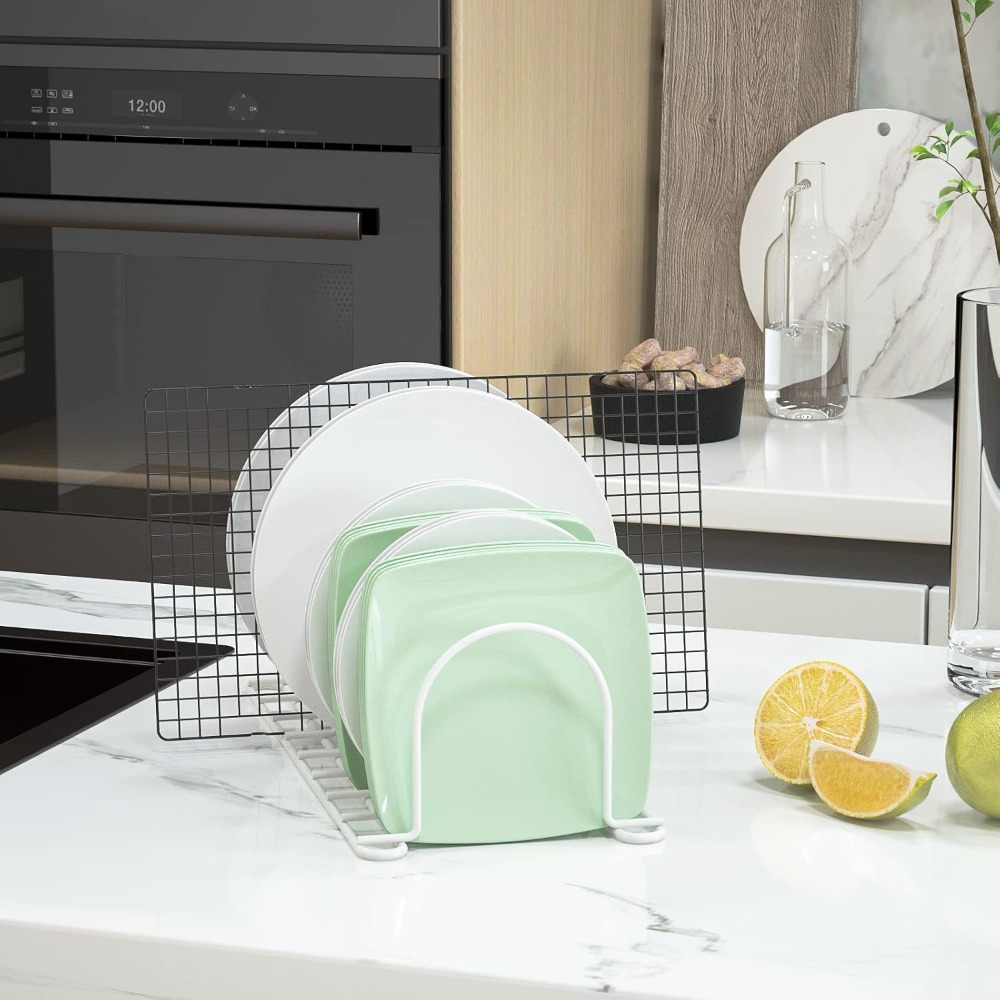 منظم أطباق عمودي للخزانة، رف أ - مراجعة Kitchen Cabinet Baking Organizer وسعره