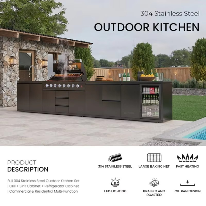 محطة شواء خارجية من الفولاذ ال - مراجعة Kitchen With Baking Station وسعره