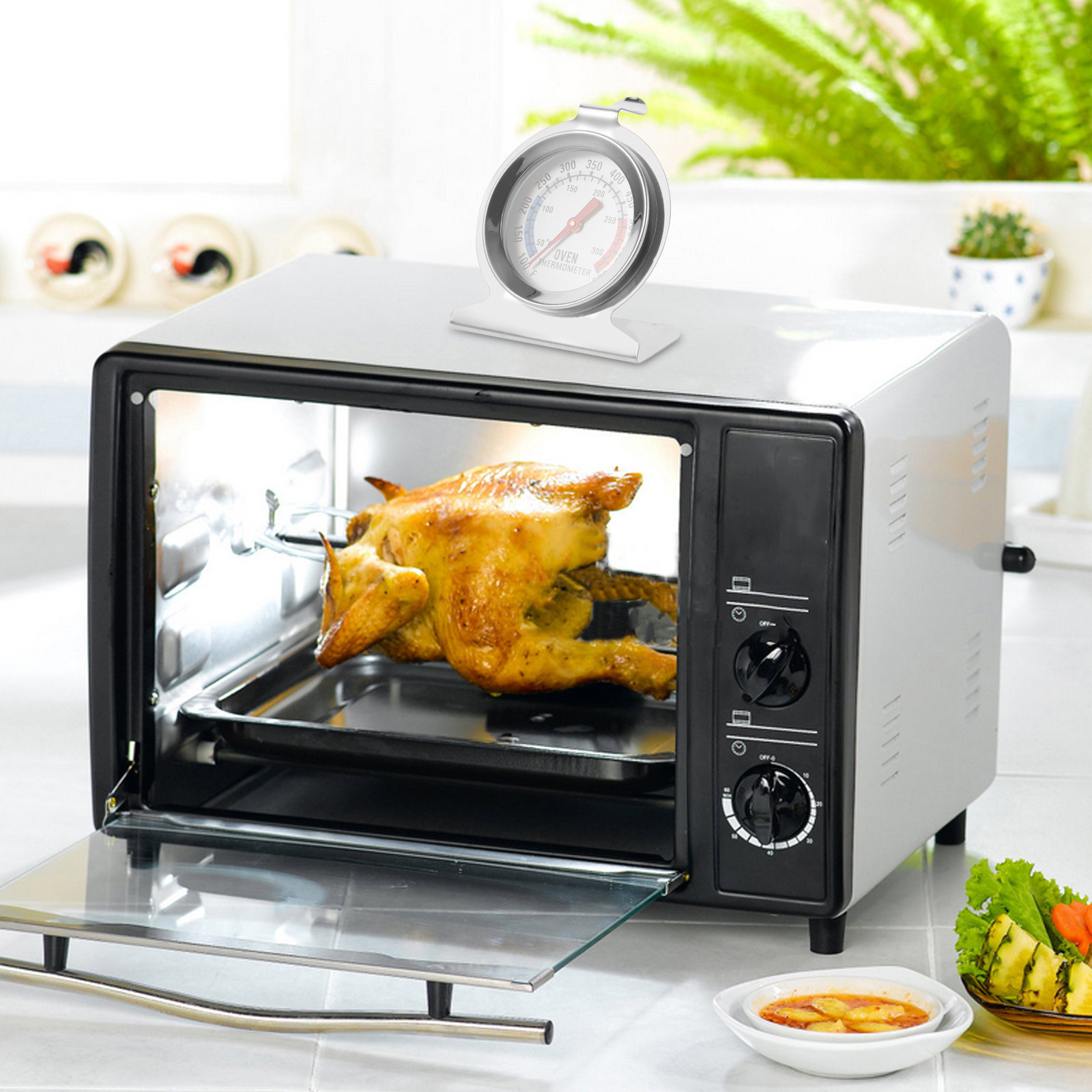 2 قطعة مقياس حرارة من الفولاذ  - مراجعة Kitchen Baking Oven وسعره