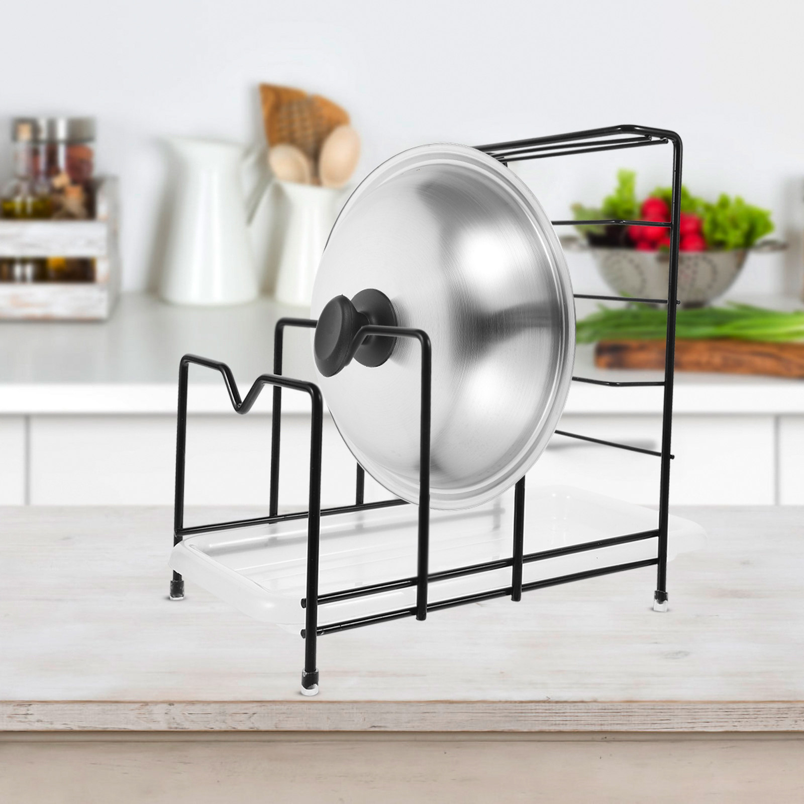 منظم أغطية الأواني، حامل ألواح - مراجعة Kitchen Cabinet Baking Organizer وسعره