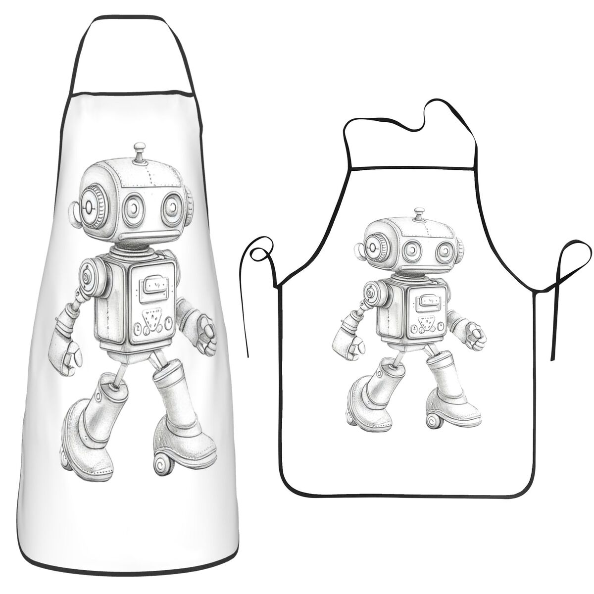 مريلة مطبخ بتصميم روبوت ريترو  - مراجعة Kitchen Robot Baking وسعره