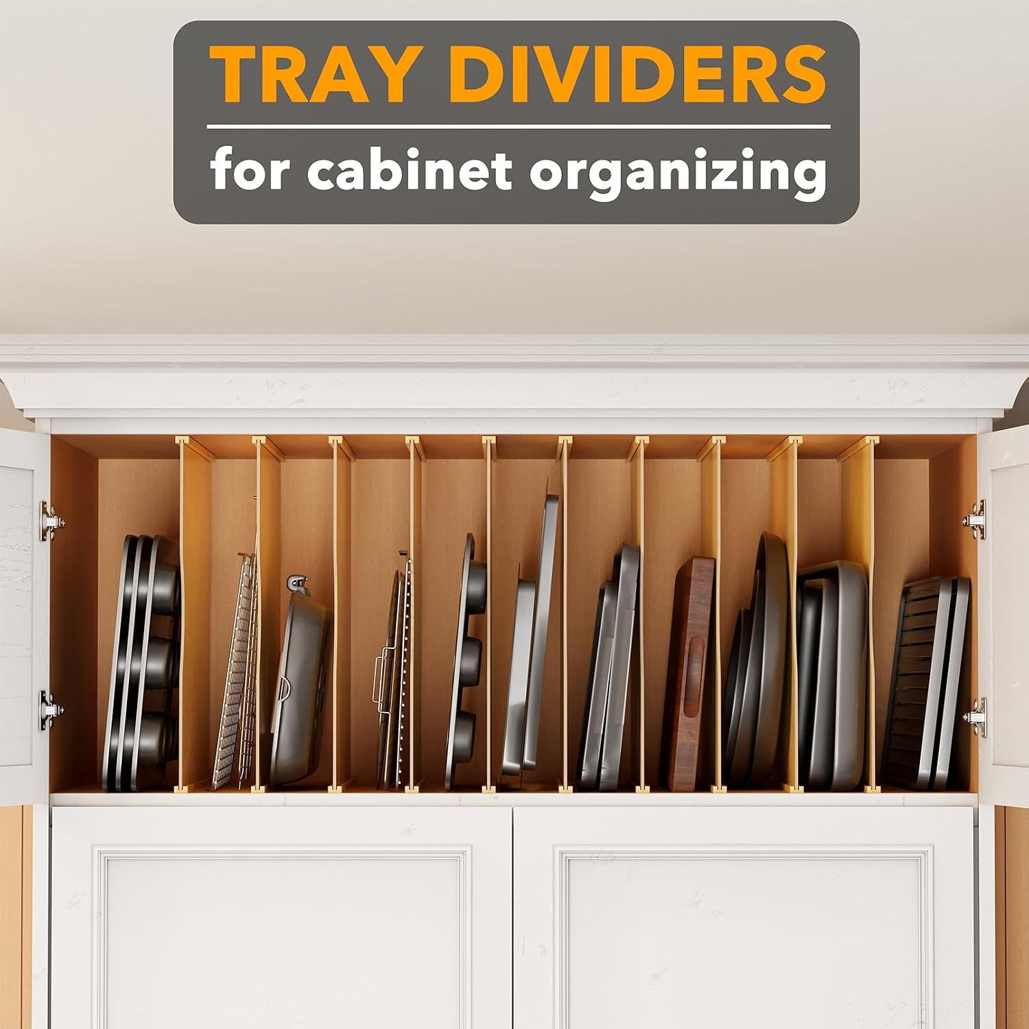 10 قطع من فواصل الصواني المصنو - مراجعة Kitchen Cabinet Baking Organizer وسعره